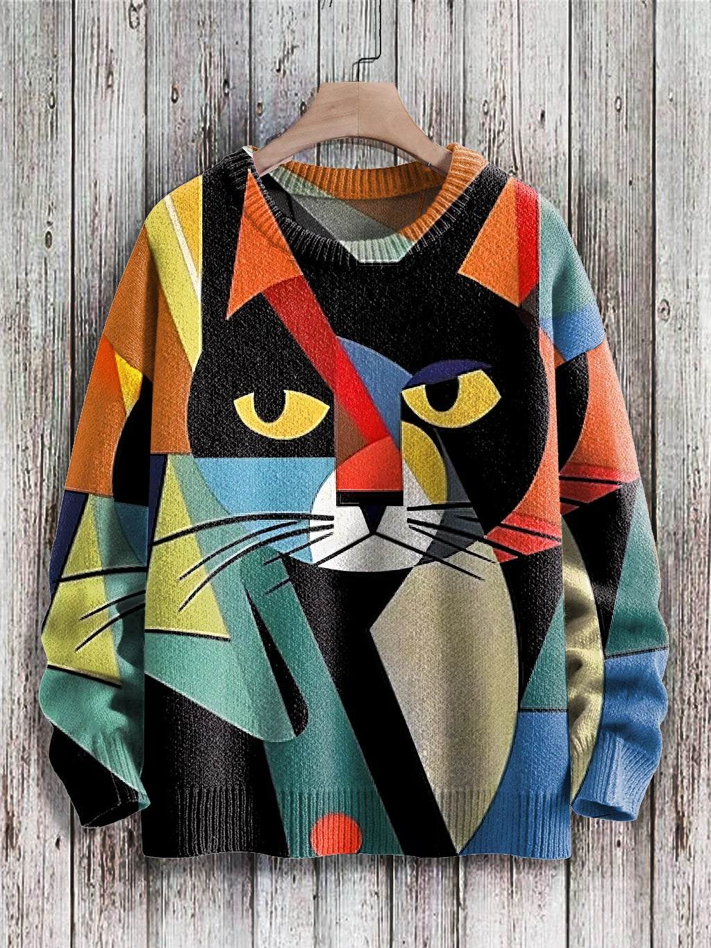 Katzenpullover Damen Fröhlich Farben