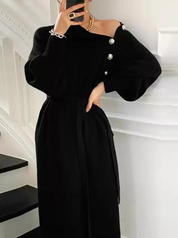 Komfortables Damen Sweatdress Mit Gürtel