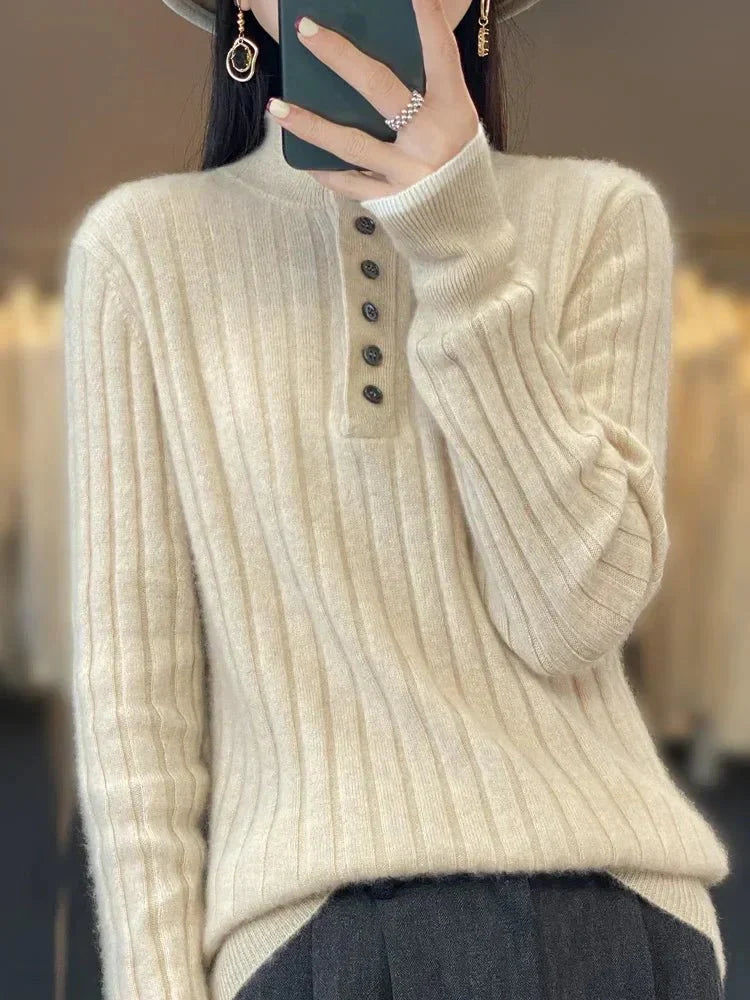 Stylischer Pullover Umlegekragen Modern