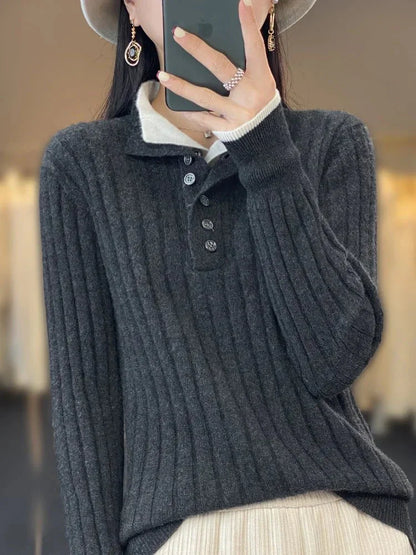 Stylischer Pullover Umlegekragen Modern
