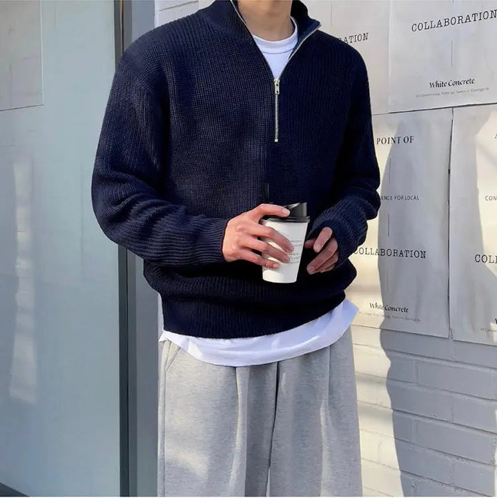 Stilvoller Herren Pullover Klassisch Halbzip
