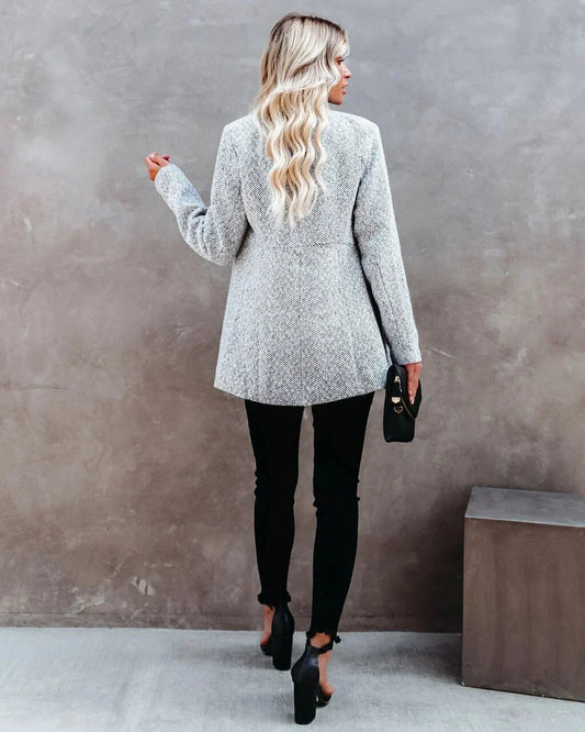 Tweed Jacke Elegent Bequem - IdealeKleiden