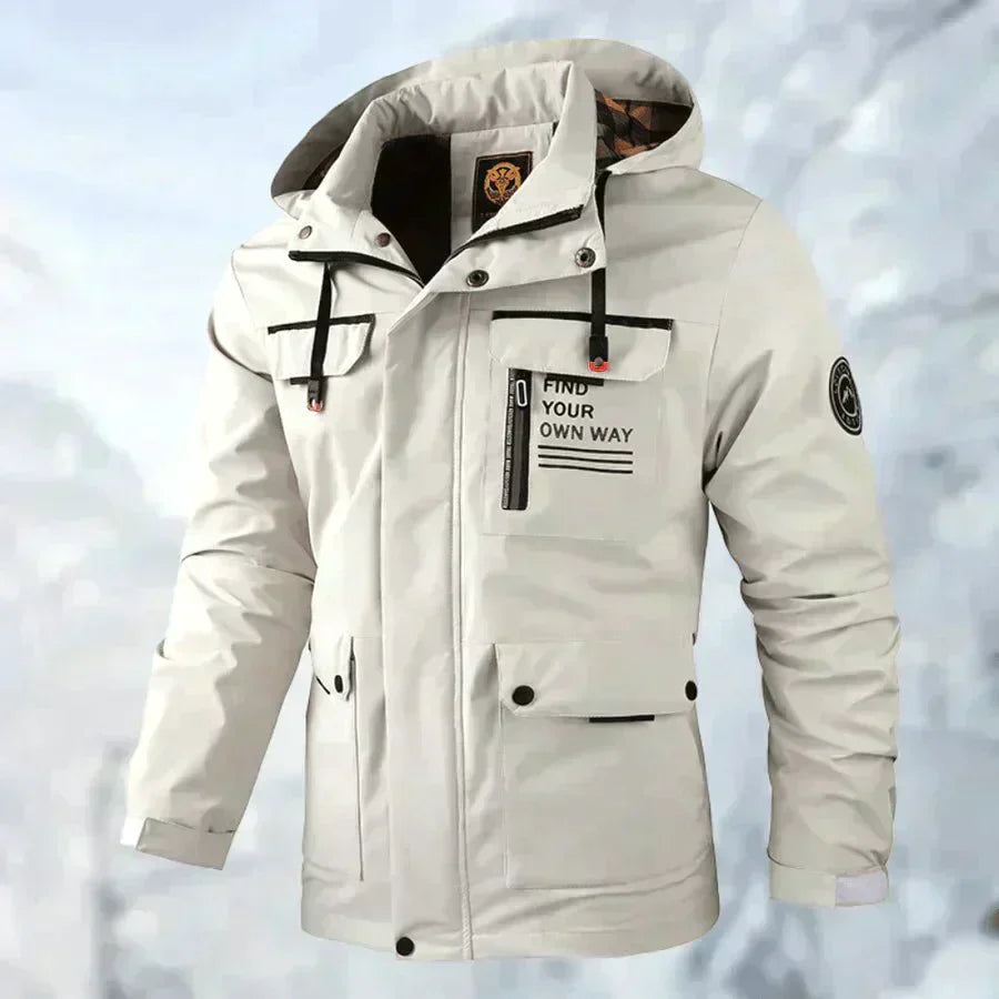 Herren Winterjacke Warm Mit Kapuze und Taschen