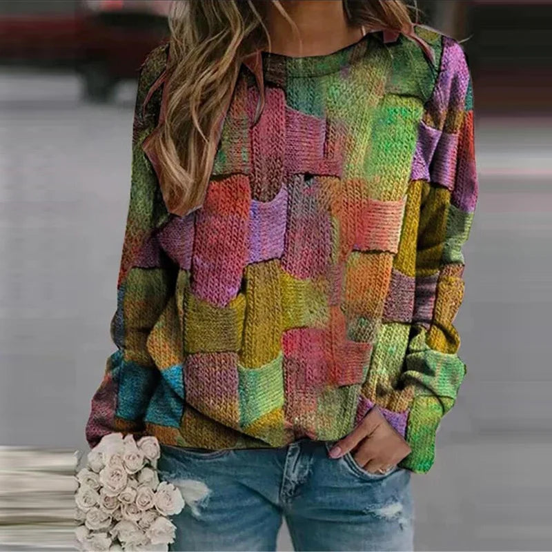 Farbenfroher Damen Pullover Bunt