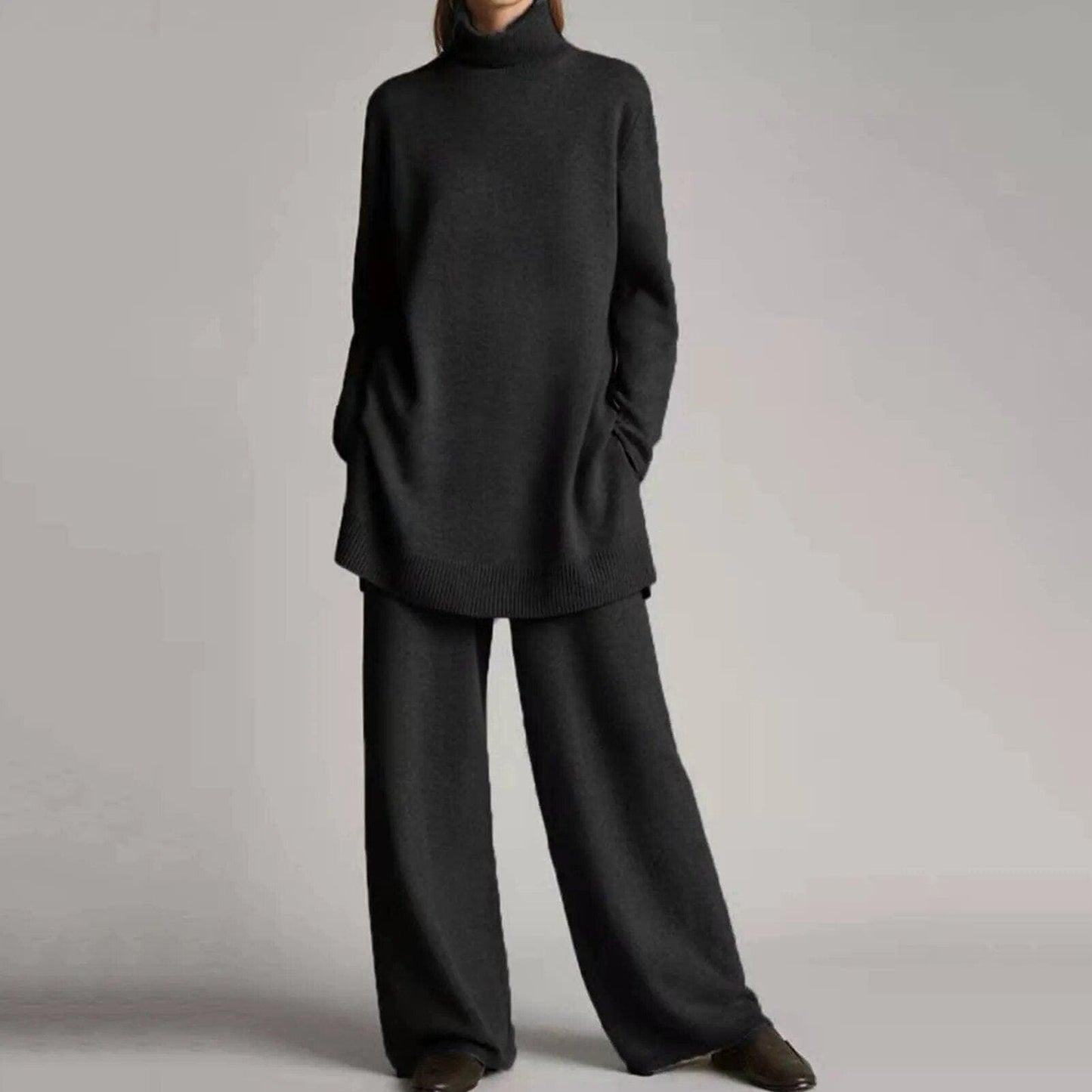 Stylische Pullover mit Rollkragen und weitem Bein