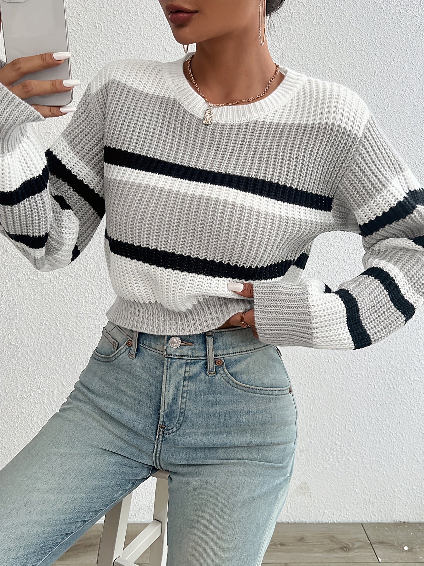 Weicher Strickpullover Bequem Stilvoll