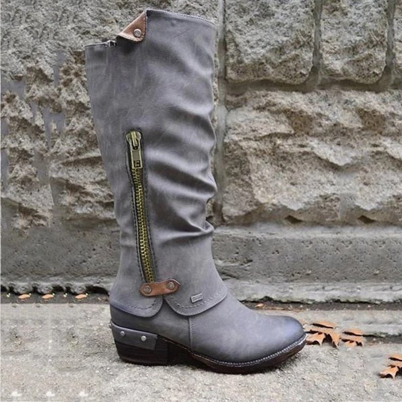 Praktische Stiefel Damen Bequem mit Reisetüte