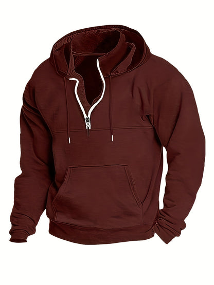 Stylische Herren Hoodie Mit Halbzip