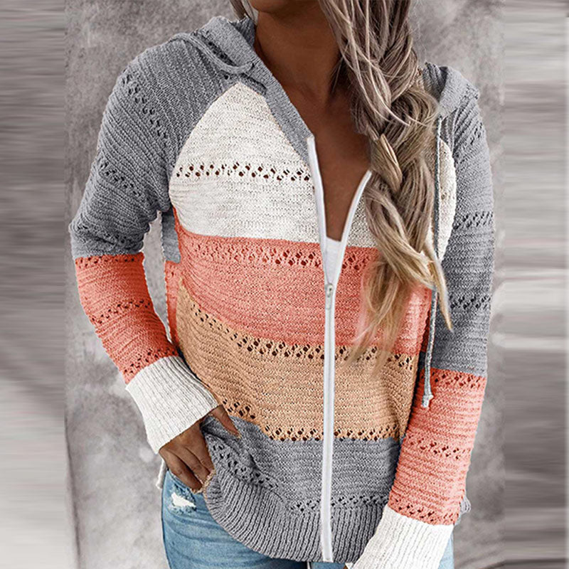 Kuschel-Strickcardigan mit Kapuze Warm