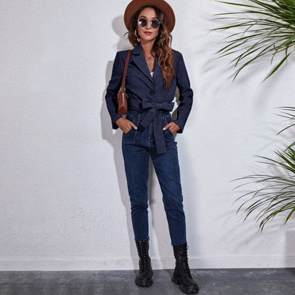 Stylische Damenjacke Crop-Style Trendy