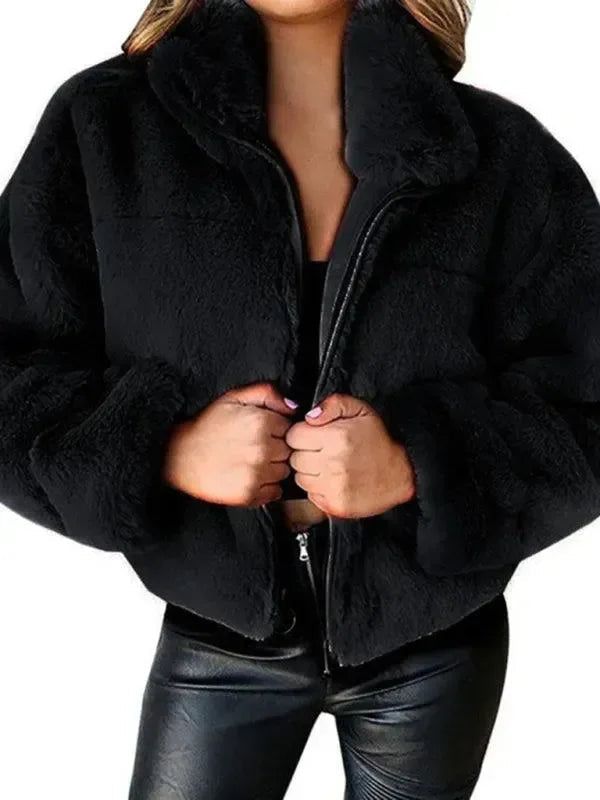 Bequeme Damen Fleecejacke Cropstyle