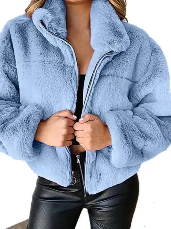 Bequeme Damen Fleecejacke Cropstyle