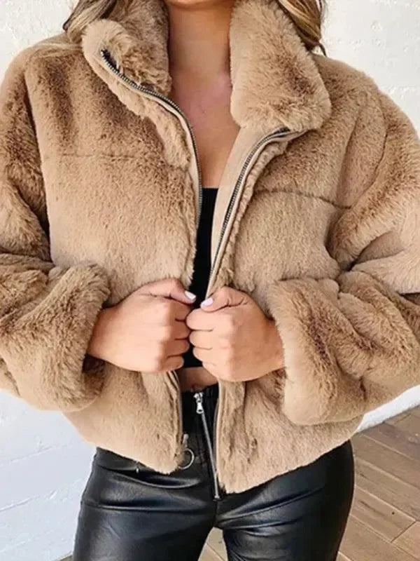 Bequeme Damen Fleecejacke Cropstyle
