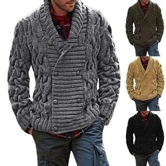 Herren Strickjacke Doppelreihig Modern - IdealeKleiden