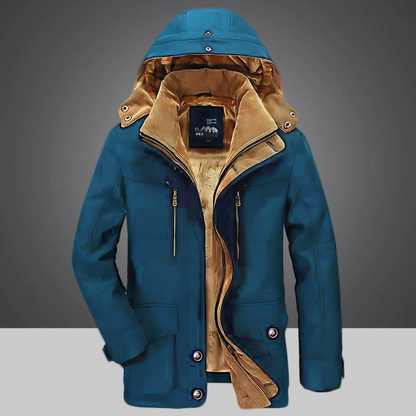 Langer Herren Wintermantel Krokodil Design