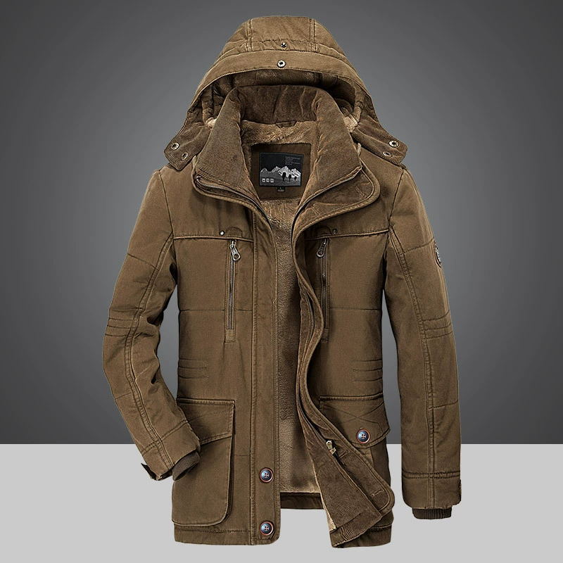 Langer Herren Wintermantel Krokodil Design