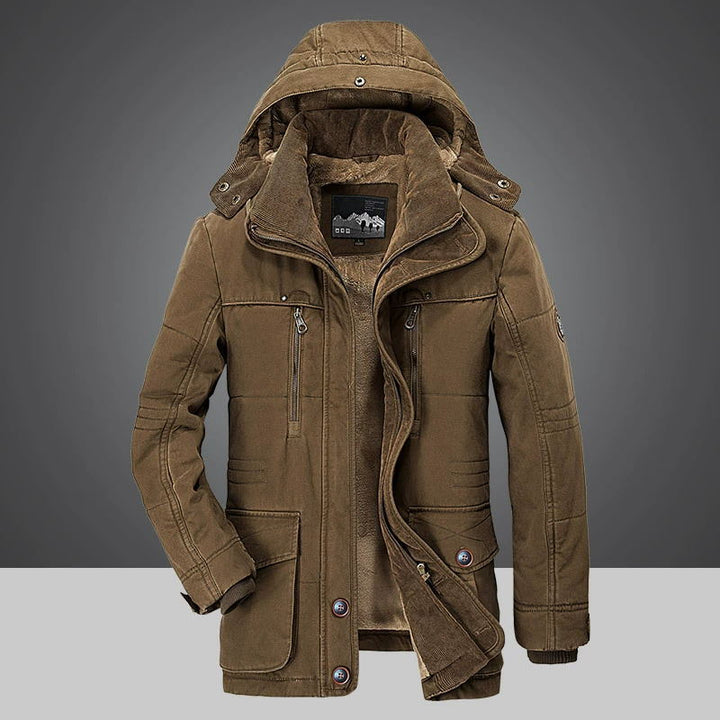 Langer Herren Wintermantel Krokodil Design