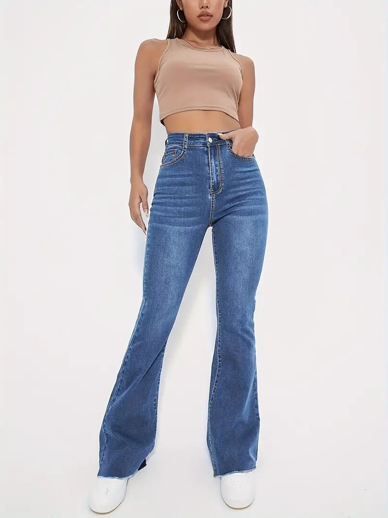 Stilvolle Skinny Jeans mit Rohsaum