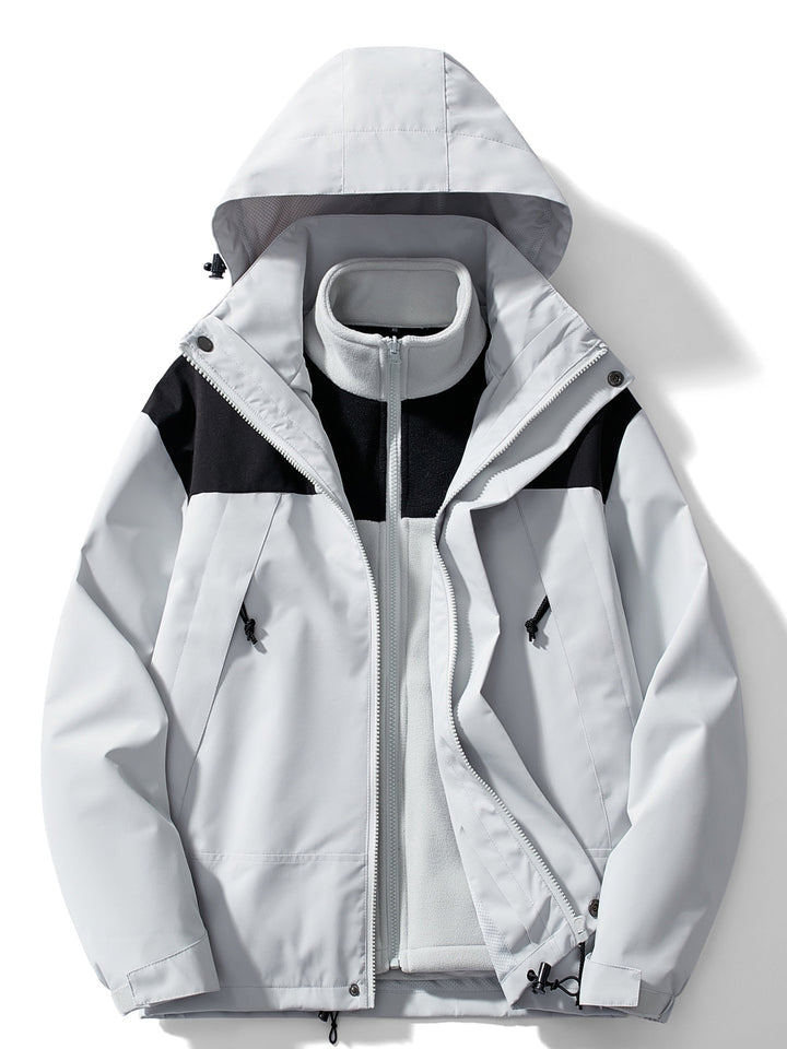 Wasserdichte Outdoorjacke 3in1 Funktionale Windjacke Abnehmbare Kapuze
