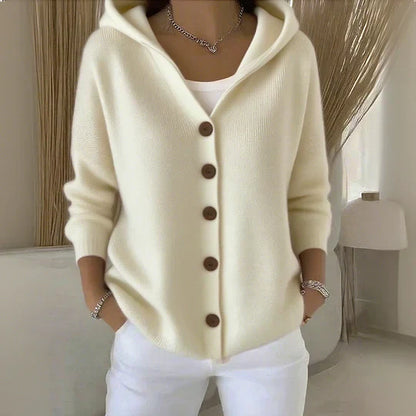 Kuschelige Cardigan Hoodie mit Knöpfen