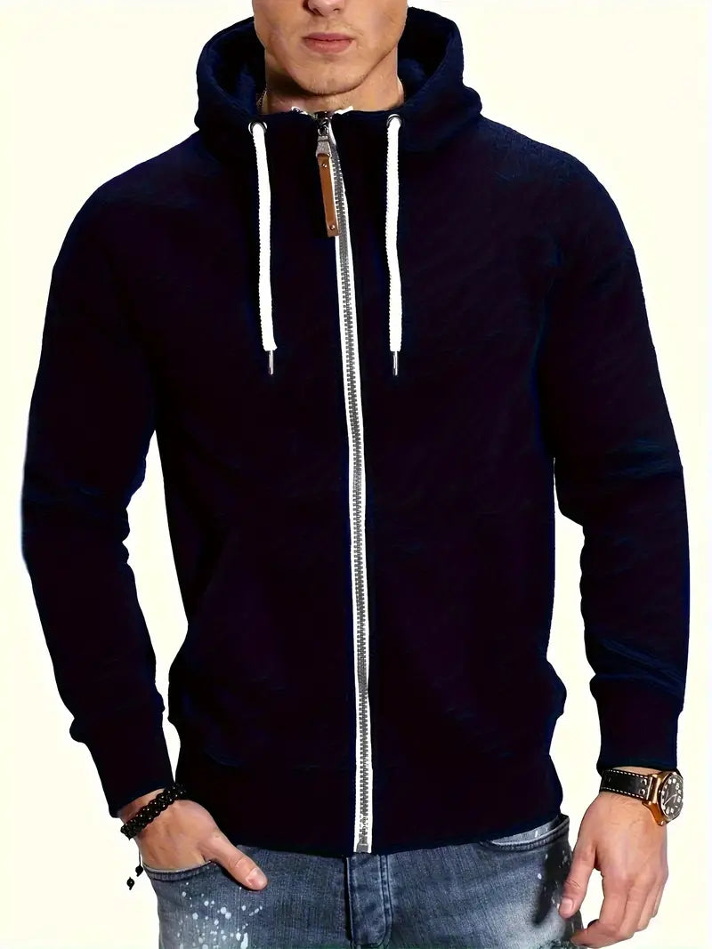Herren Pullover Langarm Kapuze Reißverschluss