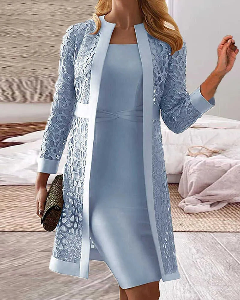 Elegant Damenweste 2-teilig Spitzen Look