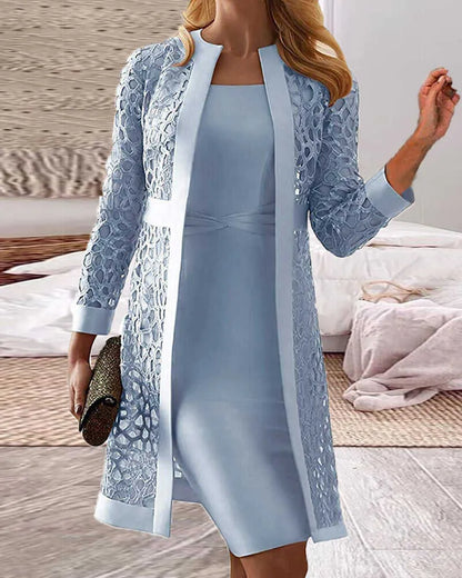 Elegant Damenweste 2-teilig Spitzen Look