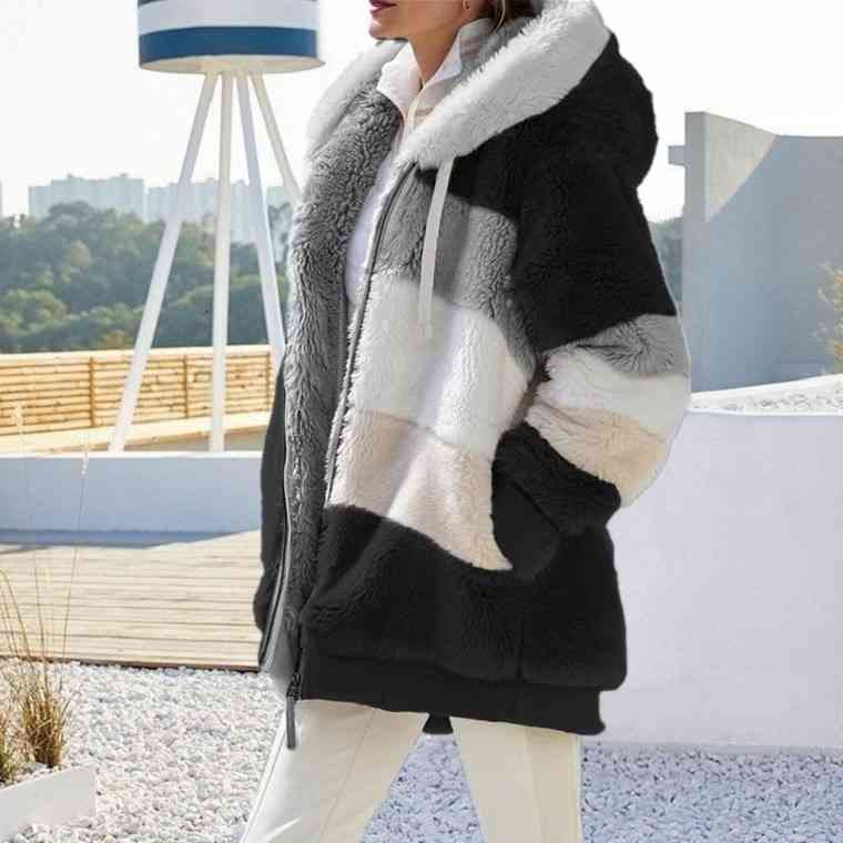 Modische Kapuzenjacke Color Block Design