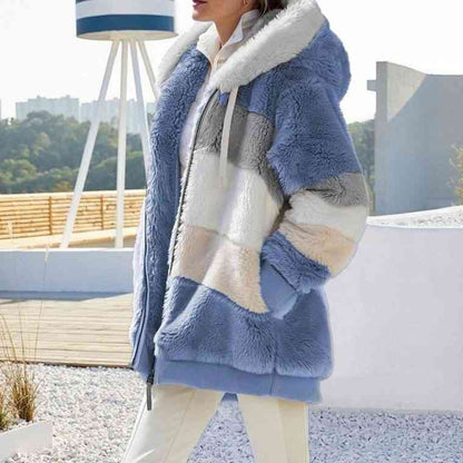 Modische Kapuzenjacke Color Block Design