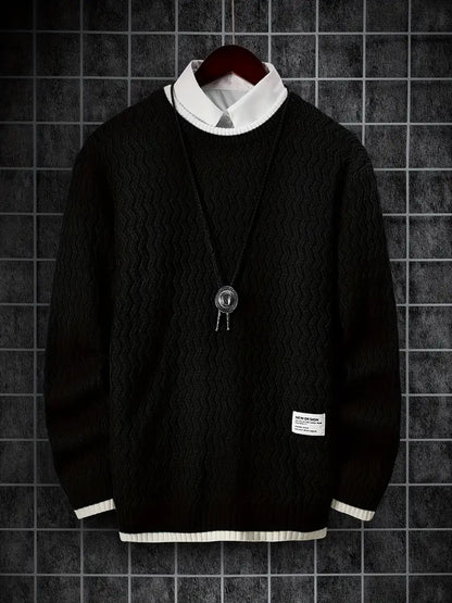Thermo Strickpullover Herren Warm