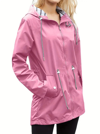 Warmes Herbstkleid | Wasserdichte Frauen-Hoodie Knie-Lang