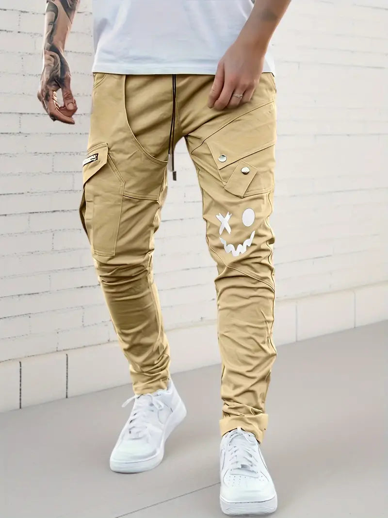 Lässige Cargohose Reißverschluss Taschen Freizeitstyle