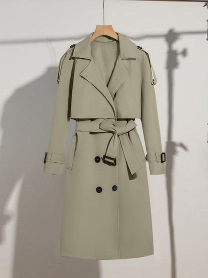Stylischer Frauenmantel Gürtel-Design Plus Size Casual