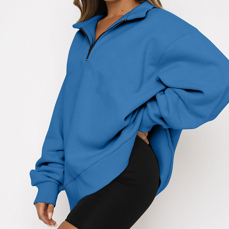 Damenschwetshirt mit Kragen Modern - IdealeKleiden
