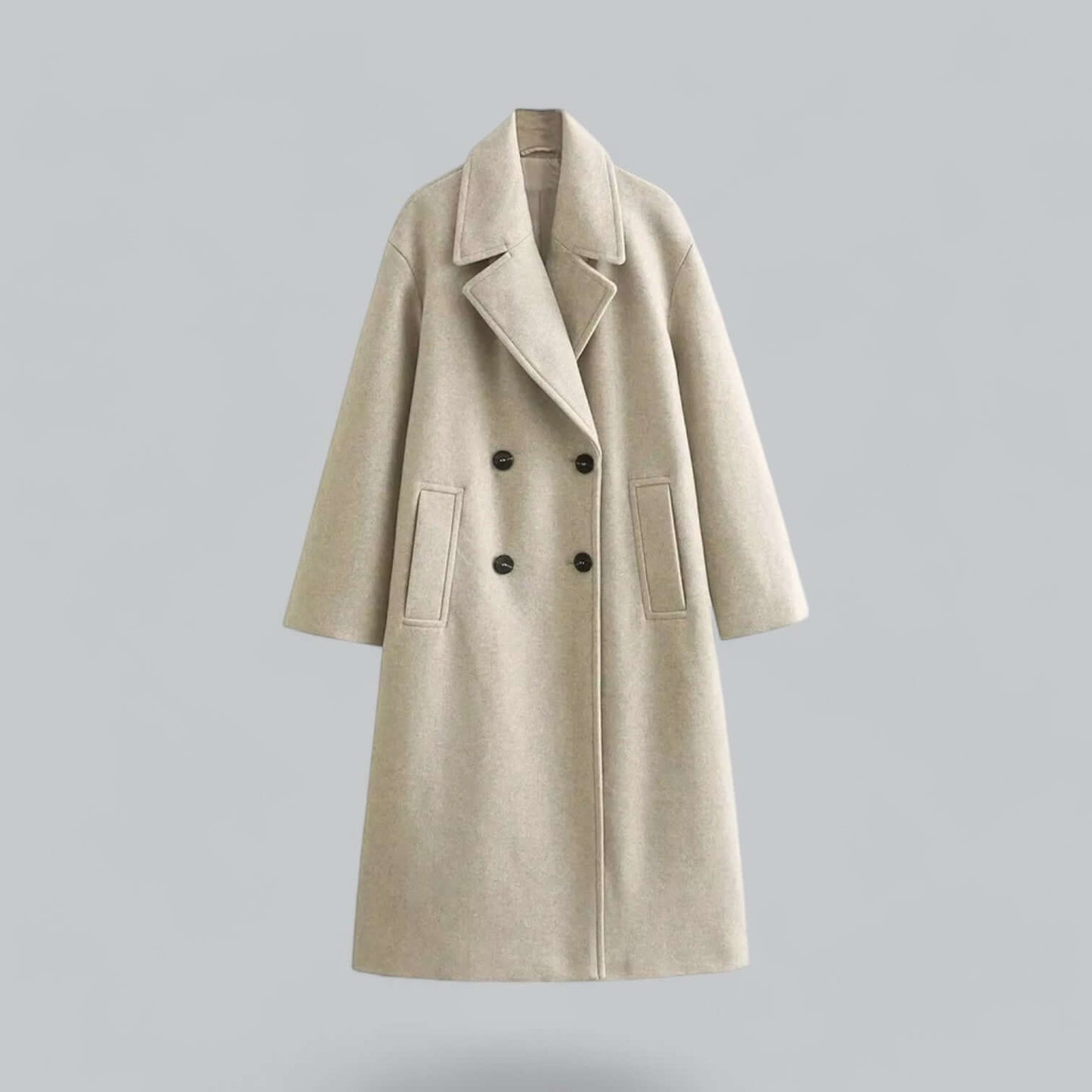 Damen Oversized Mantel Knopfverschluss Modern