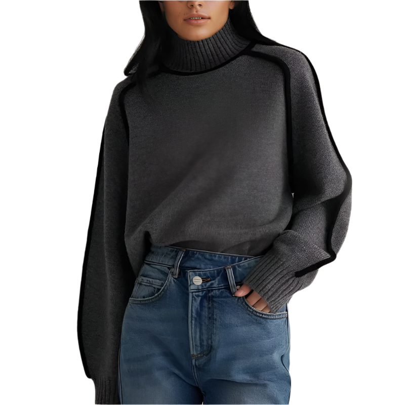 Eleganter Damen Pullover Weich Rollkragen