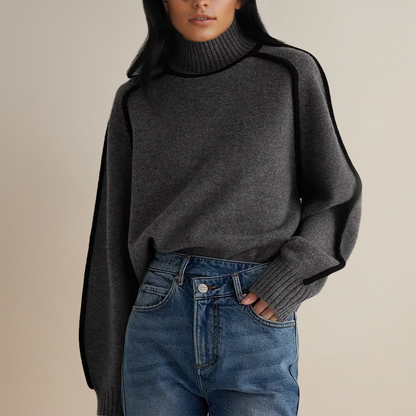 Frauen Rollkragen Pullover Übergröße Herbst