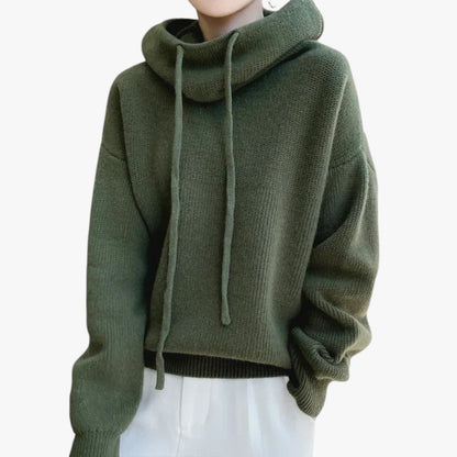 Weite Strickpullover Warm Bequem Hochkragen - IdealeKleiden