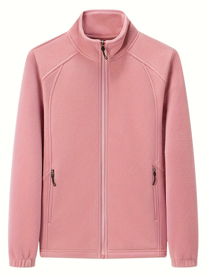 Damen Fleecejacke Warm Stehkragen Langärmlig