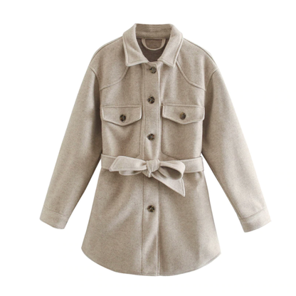 Damen Wollmantel Elegant Mittellang - IdealeKleiden