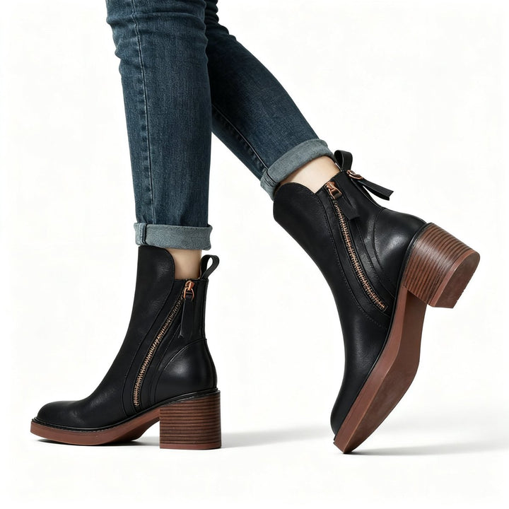 Damen Stiefel Hochglanz Lack Optik