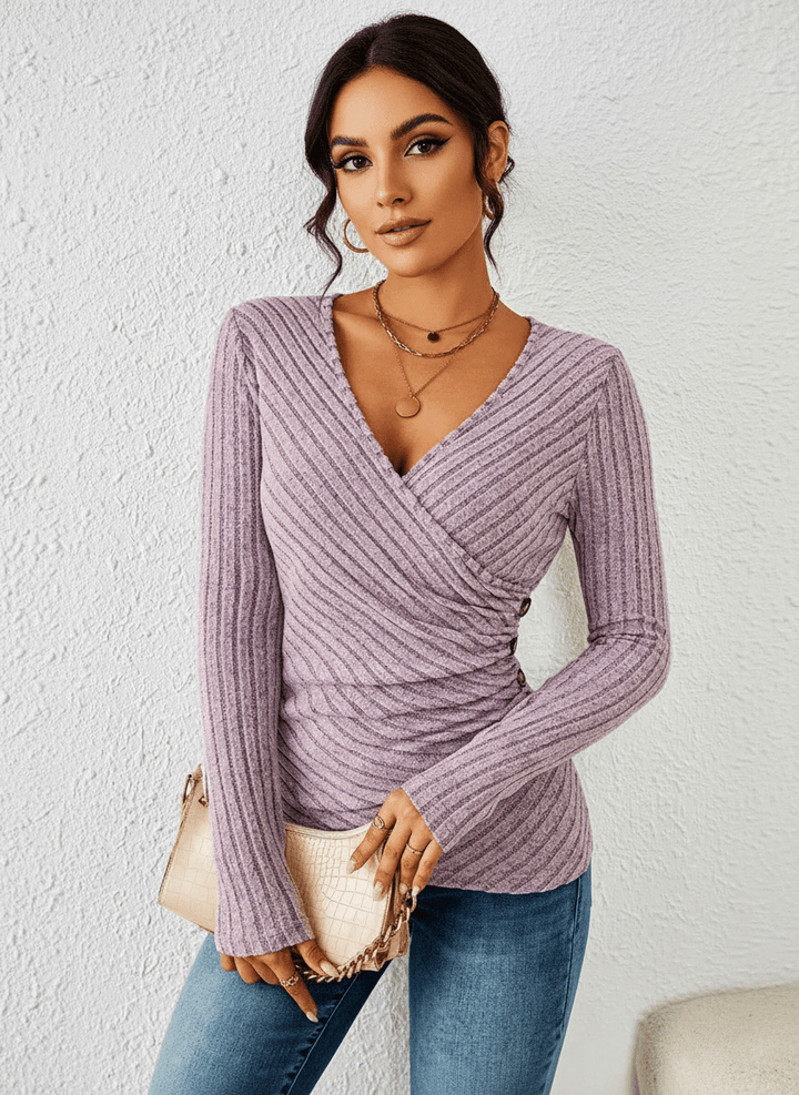 Damen Langarm Oberteil Chic Stil - IdealeKleiden