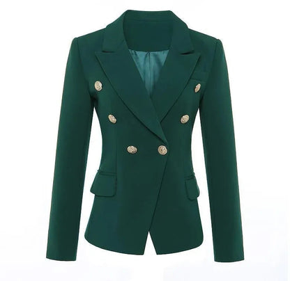 Dunkelgrüner Damenblazer Elegent Lässig