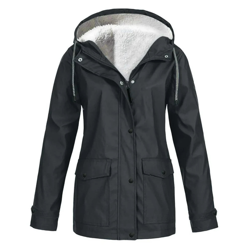 Winter Parka Jacke Kunstfell Gefüttert Warm Isoliert