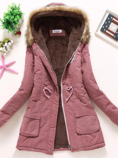 Schicke Slim-Fit Parka mit Kapuze Damen