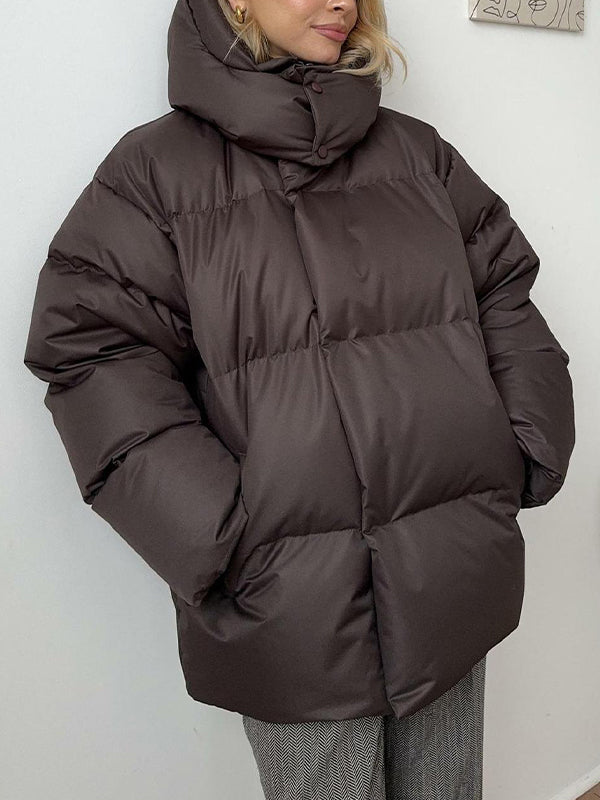 Farbenfrohes Gepolstertes Winterjacket mit Kapuze