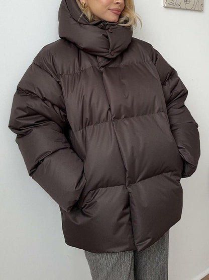 Farbenfrohes Gepolstertes Winterjacket mit Kapuze