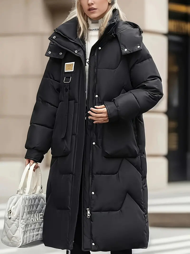 Warme Winterjacke Mittel Lang Daunen Füllung - IdealeKleiden