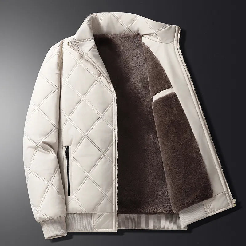 Herren Fleece Mantel Warm Winterjacke