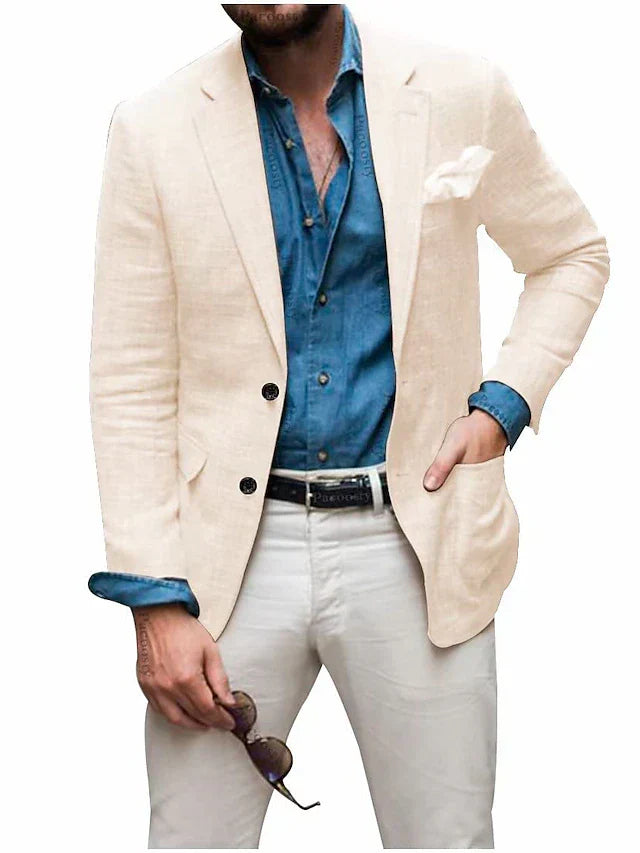 Herren Leinenblazer Elegant Hochzeit
